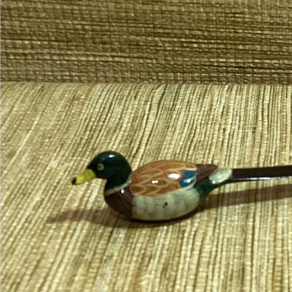 Vintage Lacquer Duck Letter Opener Hand Carved and Painted